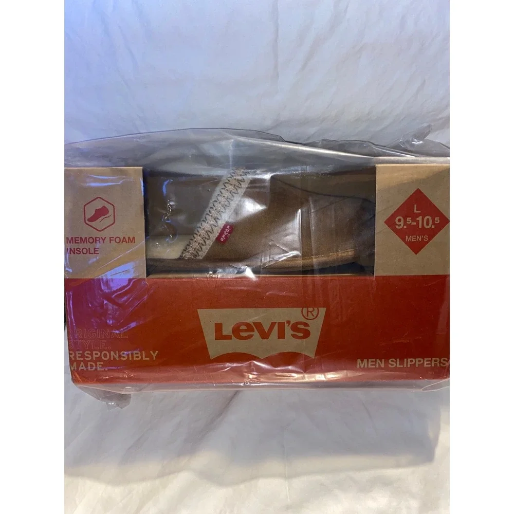 Levi's Mens Memory Foam Insole Slip‎ On Slipper, Large (9.5-10.5)